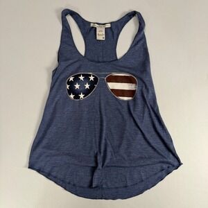 American‎ Rag Patriotic Stars & Stripes Sunglasses Racerback Tank Top